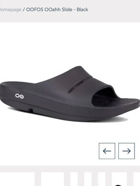 OOFOS Black Recovery Slide - Cushioned Slip-On Mule